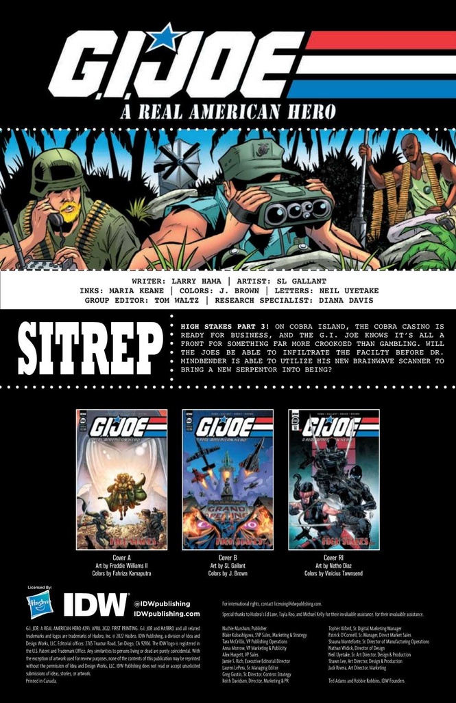 GI JOE A REAL AMERICAN HERO #293 CVR B GALLANT