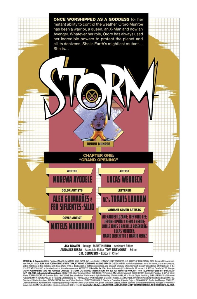 STORM #1 CHECCHETTO DOOM CONQUERS MARVEL UNIVERSE VAR