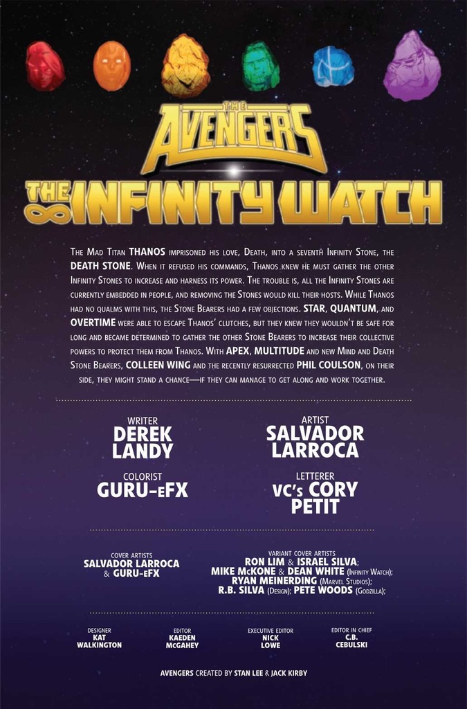 AVENGERS ANNUAL #1 MIKE MCKONE INFINITY WATCH VAR