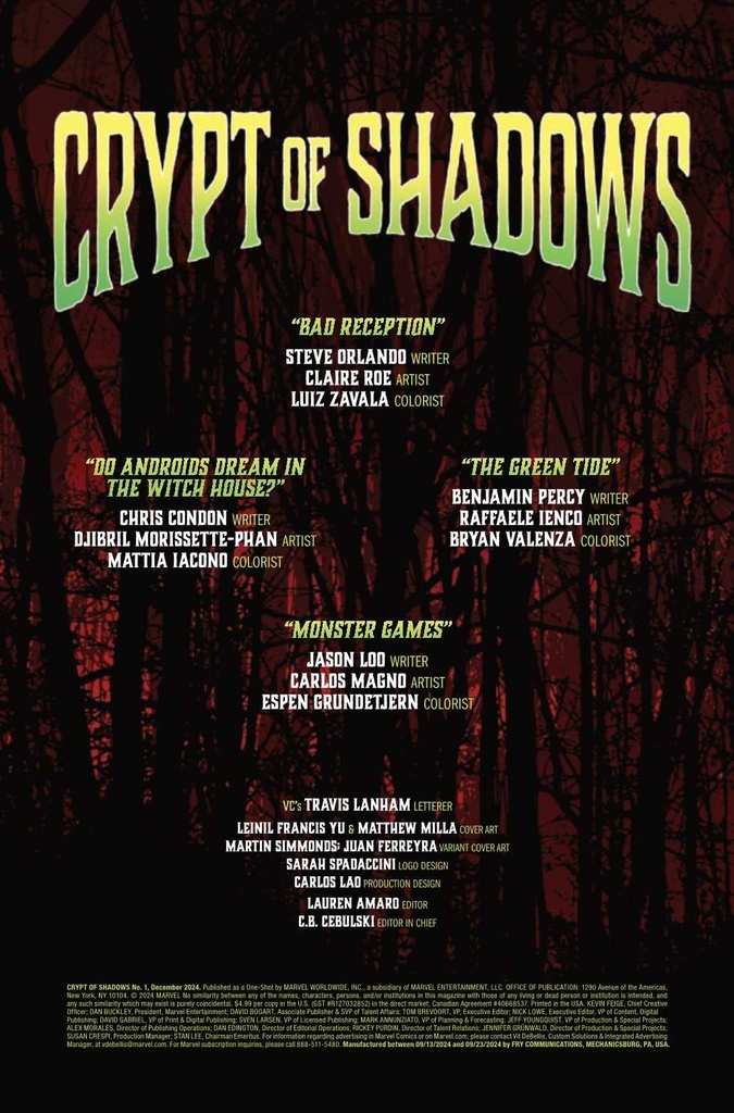 CRYPT OF SHADOWS #1 TBD ARTIST VAR