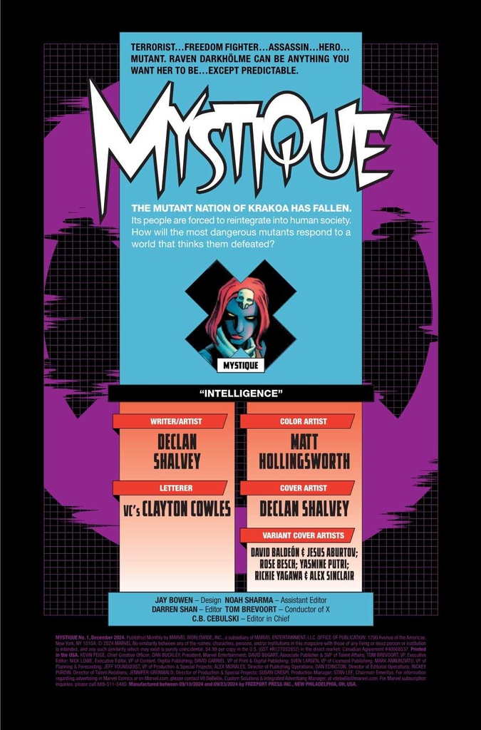 MYSTIQUE #1 (OF 5) LOGO VAR