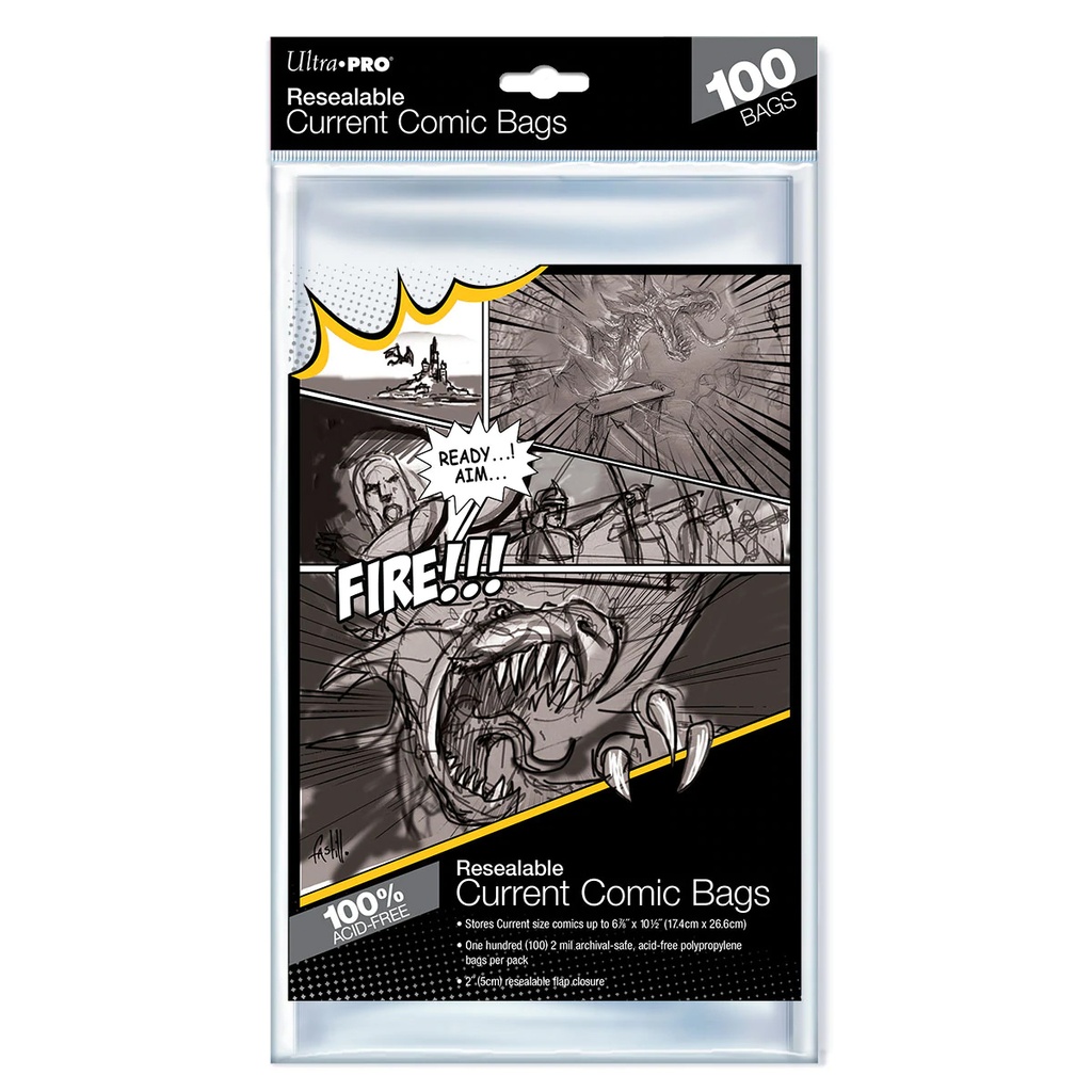 Ultra Pro - Comic Bags - Current Size Resealable (100 pack)
