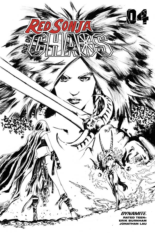 Red Sonja: Age of Chaos #4 (1:35 Jonathan Lau B&W Variant)