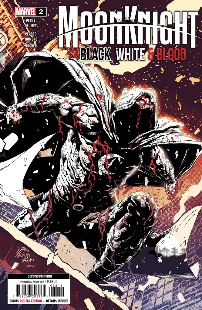 Moon Knight: Black White & Blood #2 of 4 (2nd Printing Variant)