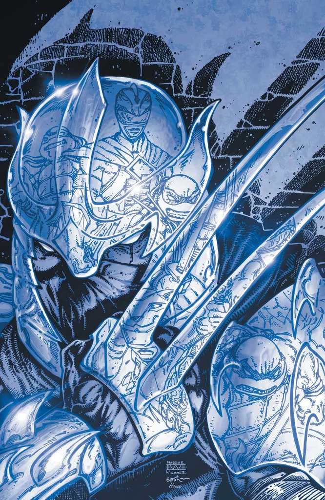 Mighty Morphin Power Rangers/Teenage Mutant Ninja Turtles II B&W Edition #1 (Cover E Kevin Eastman & Freddie Williams II Reveal Variant)