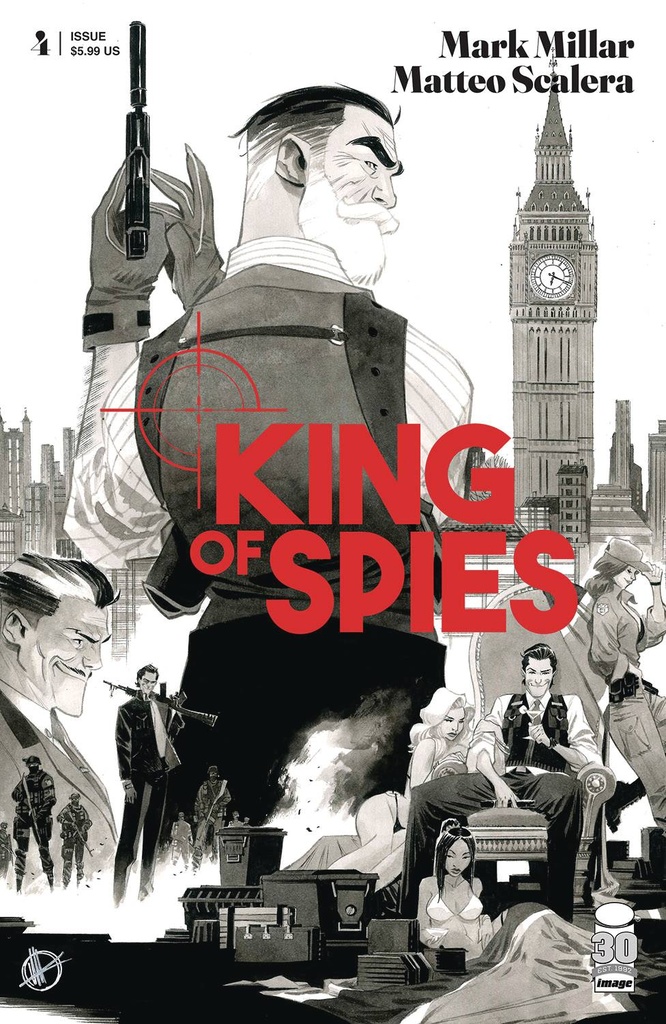 King of Spies #4 of 4 (Cover B Matteo Scalera B&W Variant)