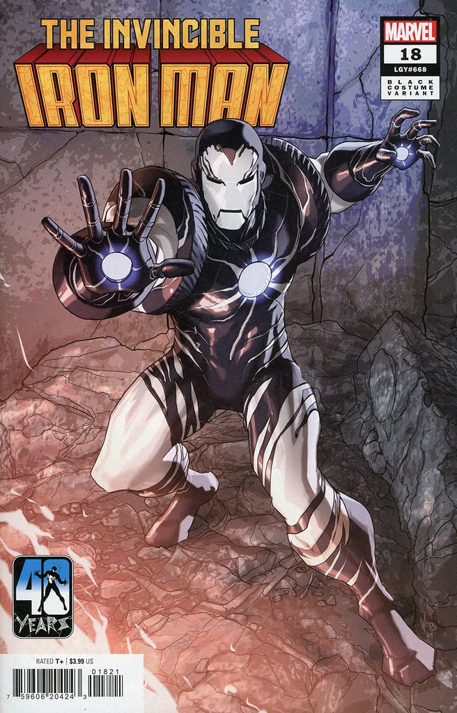 Invincible Iron Man #18 (Pete Woods Black Costume Variant)