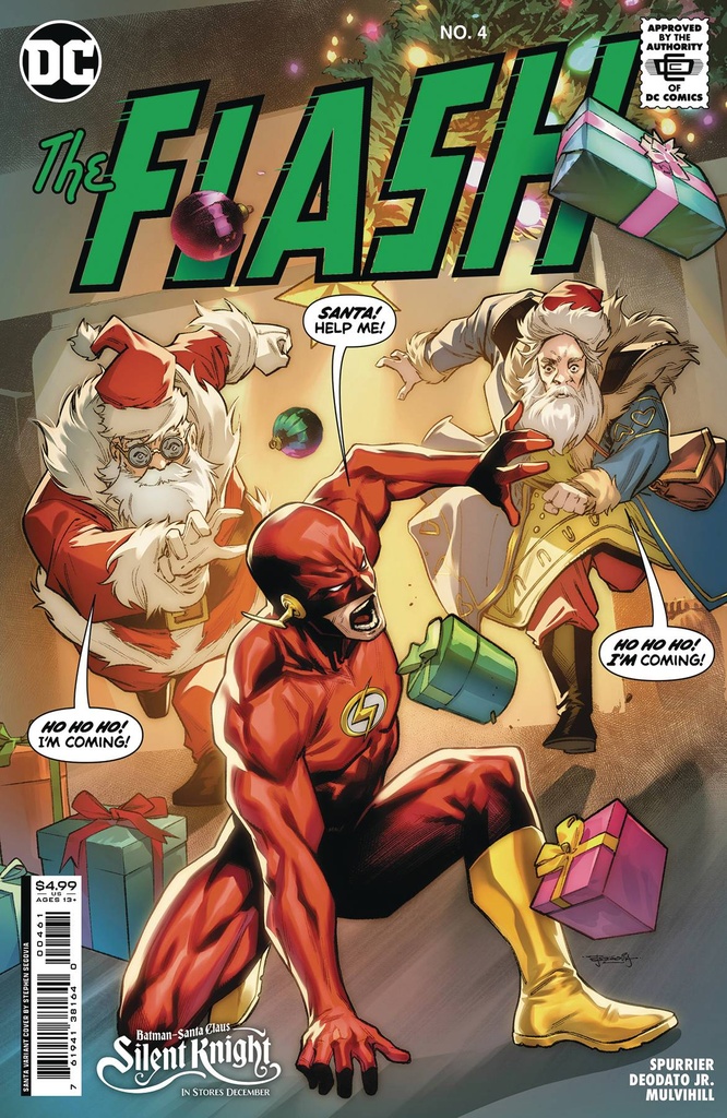 The Flash #4 (Cover D Stephen Segovia Santa Card Stock Variant)