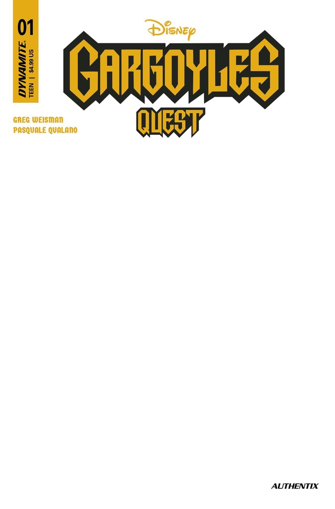 Gargoyles: Quest #1 (Cover E Blank Authentix Variant)