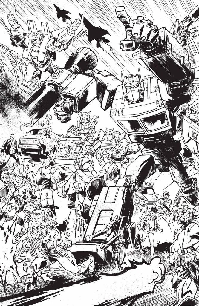 Transformers #9 (Cover G Jason Howard B&W Anniversary Variant)
