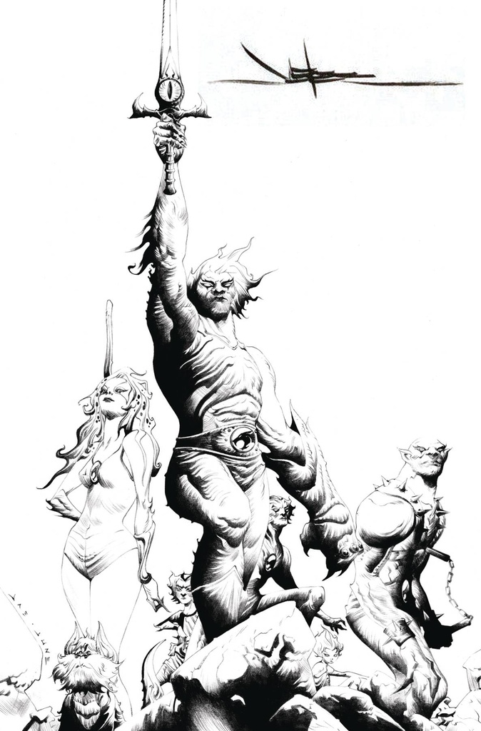 Thundercats #1 (Dynamite Exclusive Line Art Signed By Jae Lee Virgin Variant)