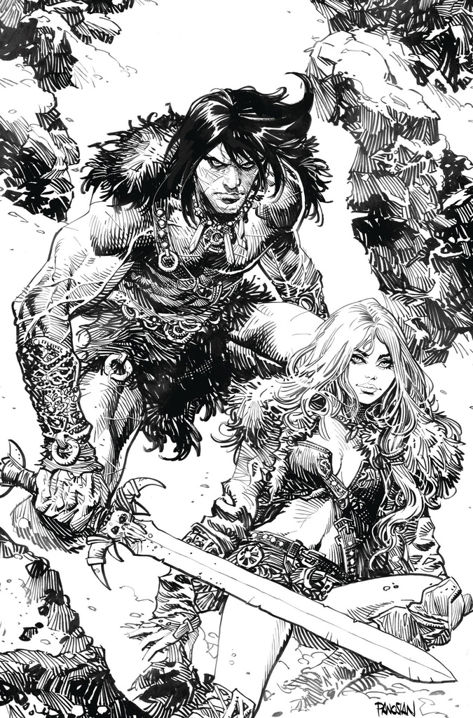 Conan the Barbarian #13 (Cover H Dan Panosian B&W Inks Virgin Variant)