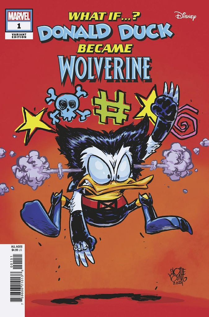 Marvel & Disney: What If...? Donald Duck Became Wolverine #1 (Skottie Young Variant)