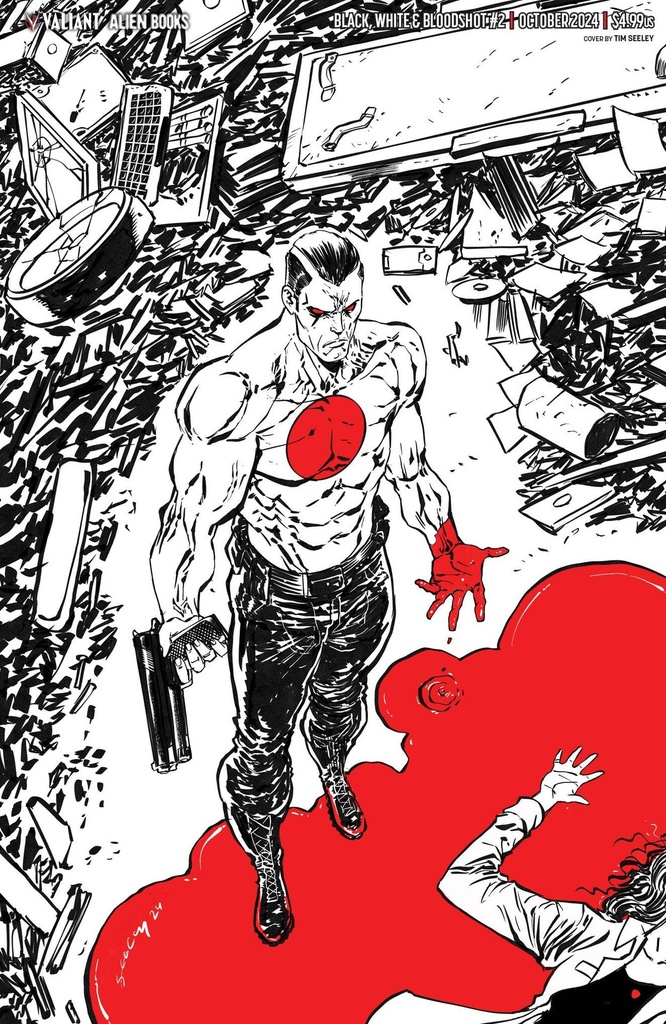 Black, White & Bloodshot #2 (Cover E Tim Seeley Virgin Variant)