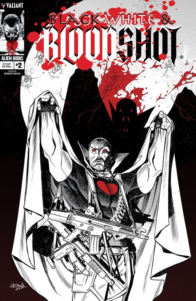 Black, White & Bloodshot #2 (Cover B Rodrigo Rocha Monster Variant)