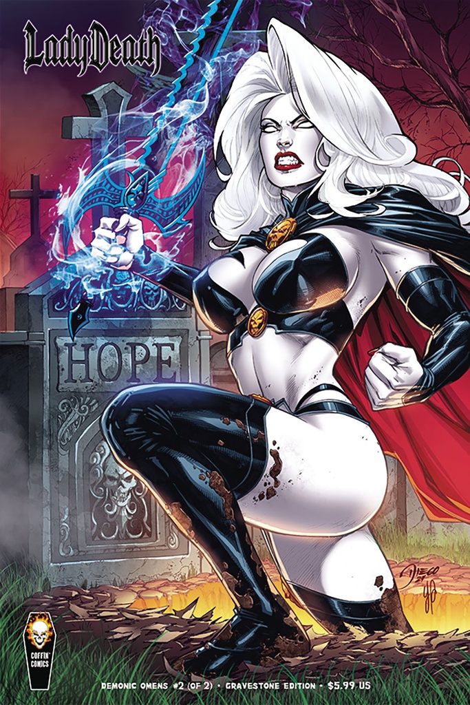 Lady Death: Demonic Omens #2 of 2 (Cover B Richard Ortiz Gravestone Variant)