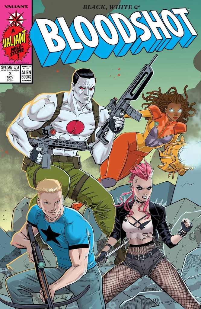 Black, White & Bloodshot #3 (Cover D Richard Ortiz X Variant)