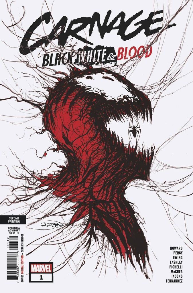 Carnage: Black White & Blood #1 of 4 (2nd Printing Patrick Gleason Webhead Variant)