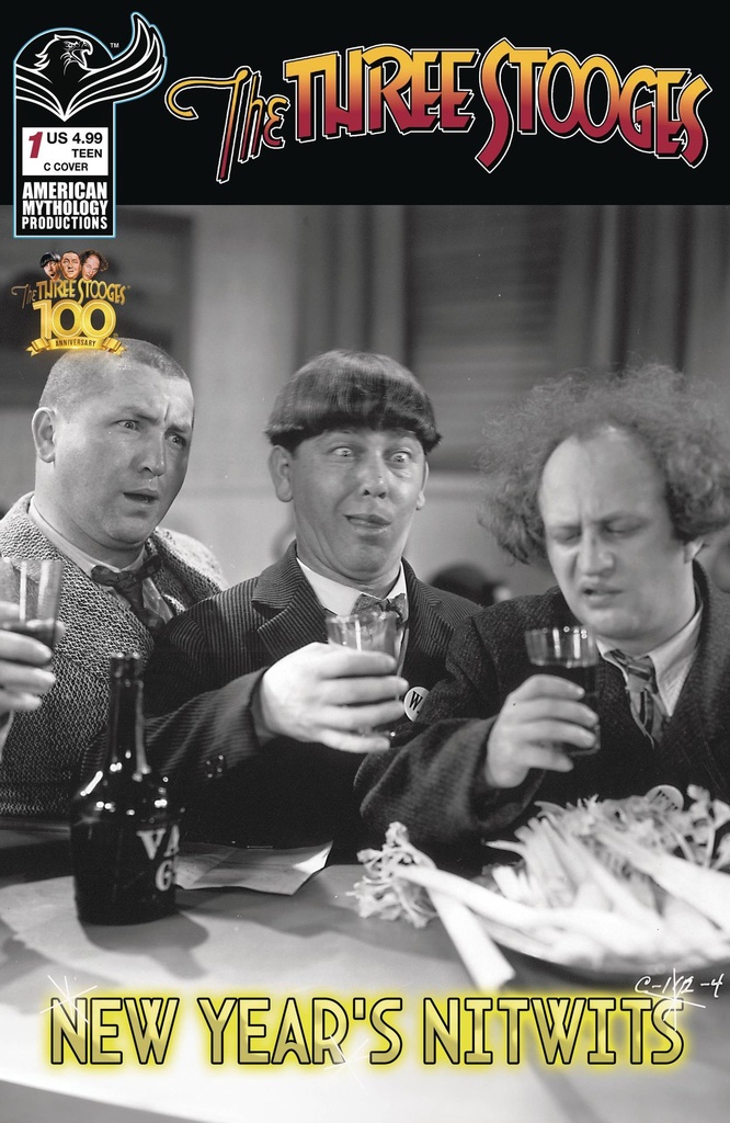 The Three Stooges: New Year's Nitwits #1 (Cover C B&W Photo Variant)