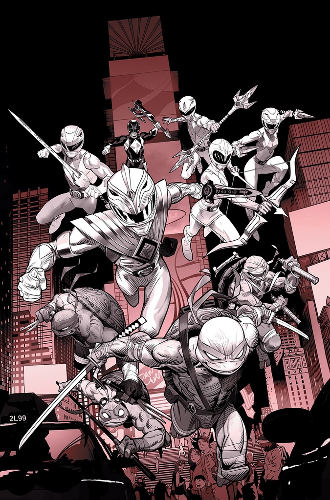 Power Rangers/Teenage Mutant Ninja Turtles #1 (Unlock B&W Edition)