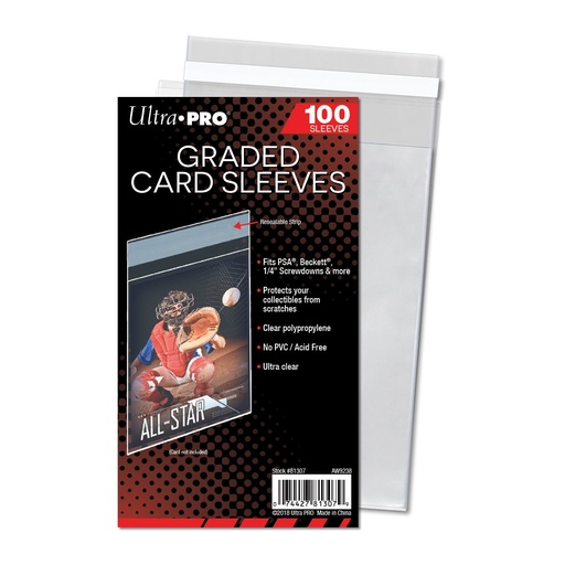 [UP81307] Ultra Pro - Resealable Graded Card Sleeves/Bags (100 pack)