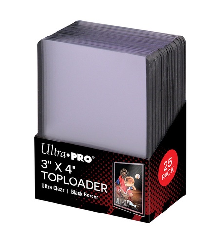 [UP81158] Ultra Pro - Card Toploaders - Black Border (25 pack)