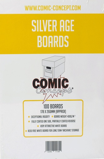 [CARCON102] Comic Concept Silver Sized Backing Boards (Pack of 100)