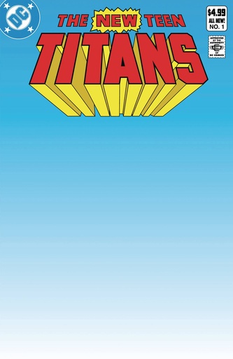 [OCT232875] New Teen Titans Vol. 1 #1 (Facsimile Edition Cover C Blank Card Stock Variant)