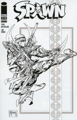 [JUL209198] Spawn #310 (Cover D McFarlane Black & White)